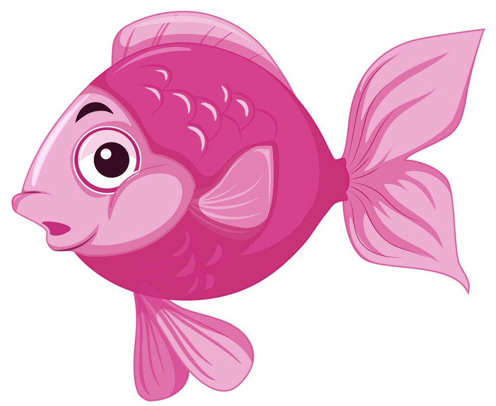 水の中のピンクの魚のイラスト イラスト