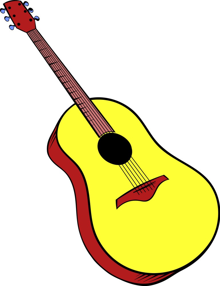 木製アコースティック ギター アイコン漫画のイラスト イラスト