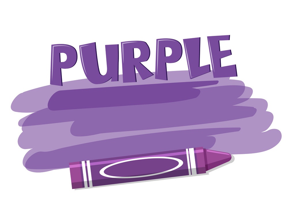 紫のクレヨンをイラストします