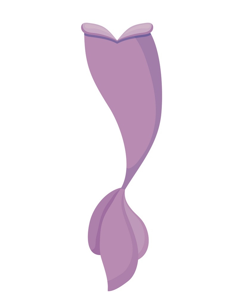 紫の人魚の尾のイラスト イラスト