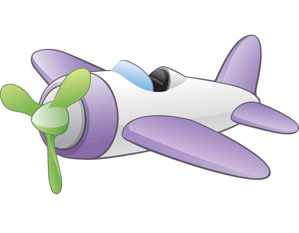 紫と白の飛行機のイラスト イラスト