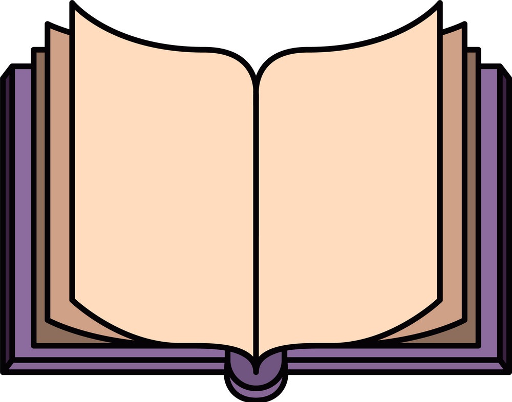 紫色の本が開いたイラスト イラスト