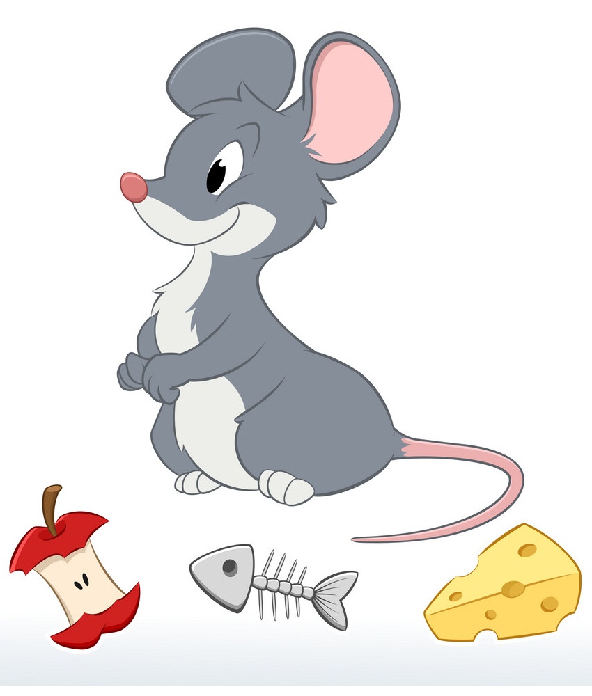 ネズミと残り物のイラスト イラスト