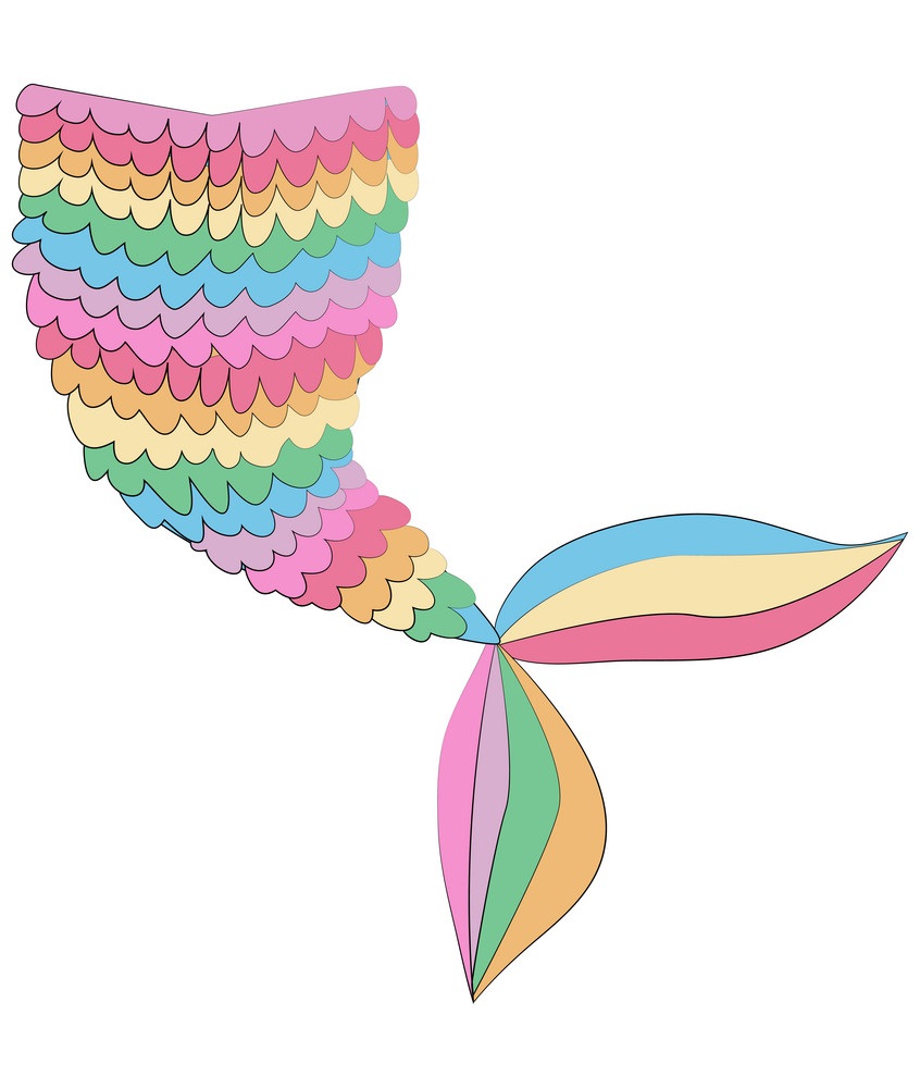 虹の人魚の尾のイラスト１ イラスト