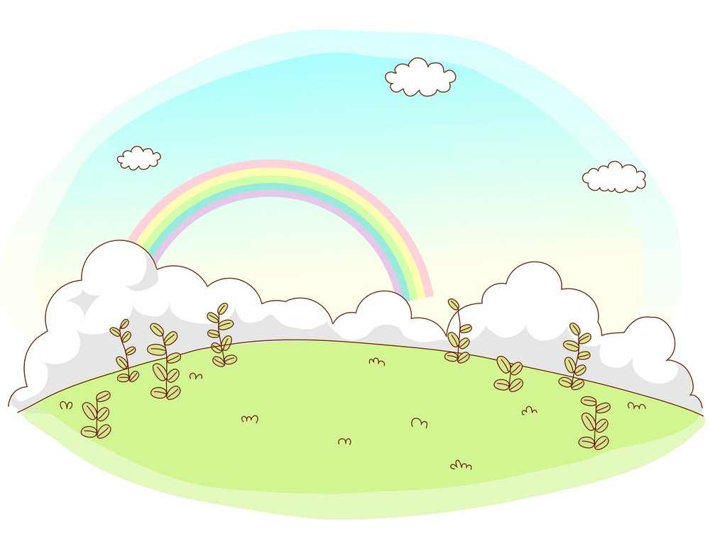 虹の空の風景イラスト イラスト