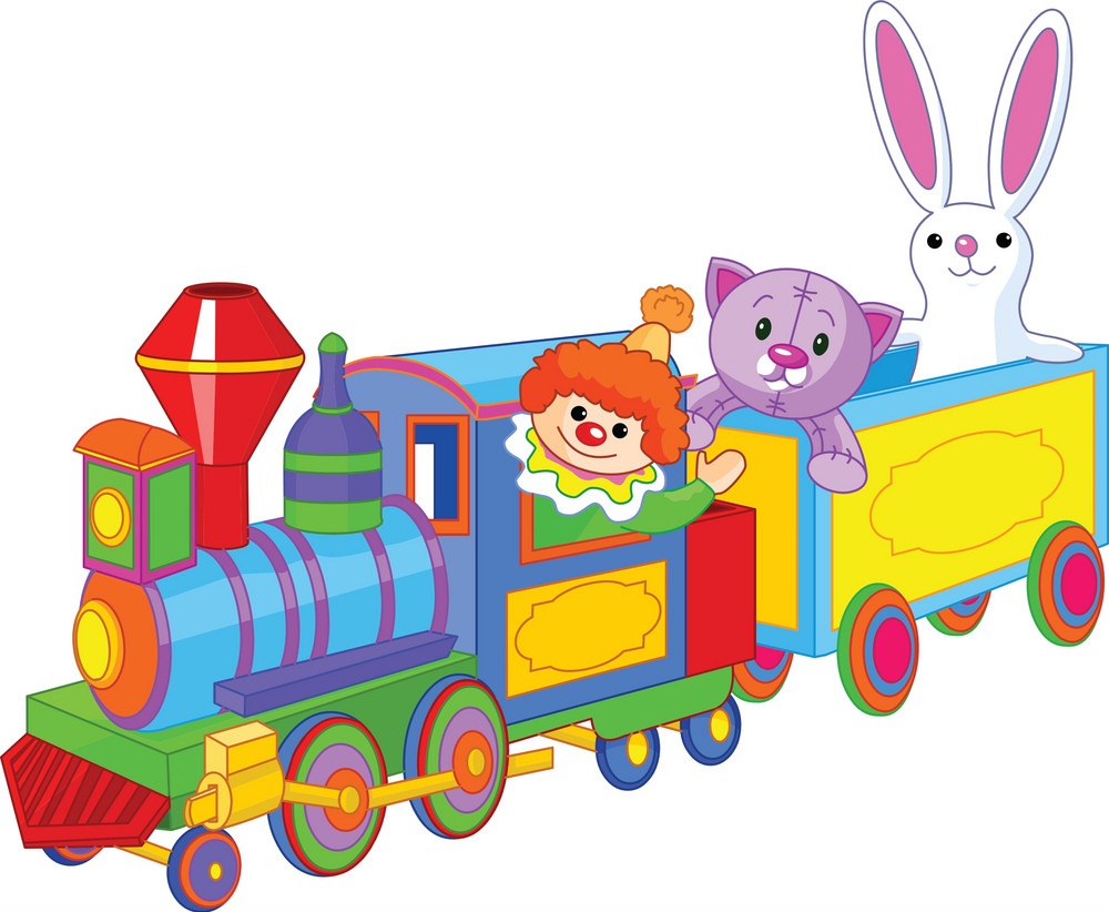 おもちゃの電車とおもちゃのイラスト イラスト