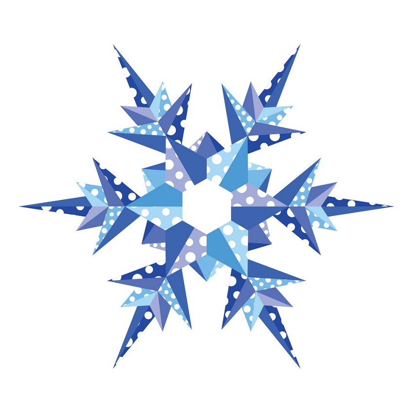 折り紙の雪の結晶のイラスト イラスト