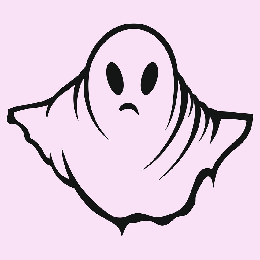 ピンクの背景の幽霊のイラスト イラスト