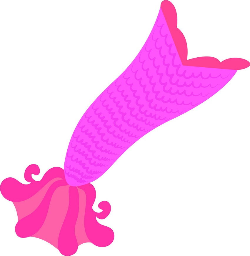 ピンクの人魚の尾のイラスト 1 イラスト