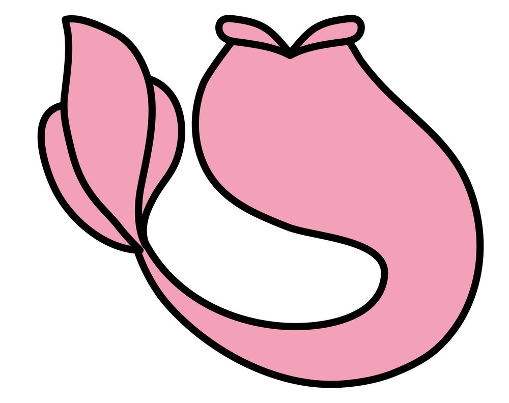 ピンクの人魚の尾のイラスト イラスト