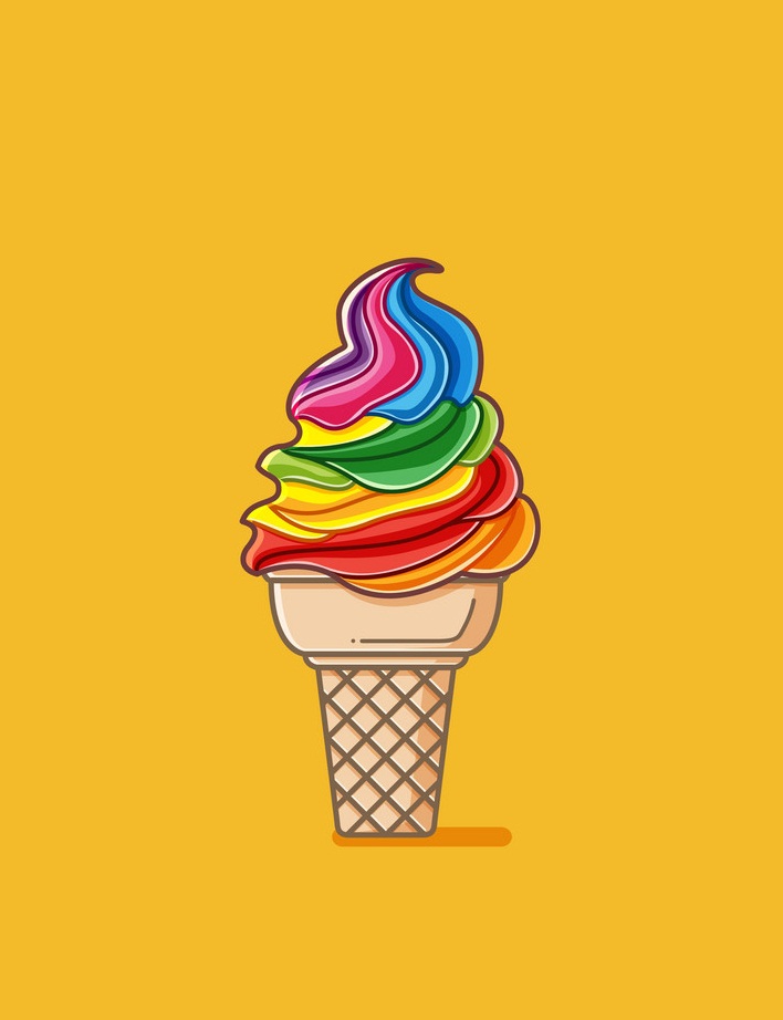 レインボーアイスクリームのイラスト 2 イラスト