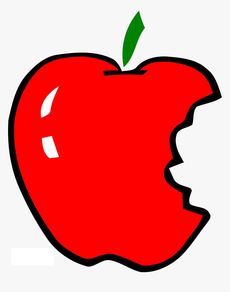 リンゴをかじったイラスト イラスト