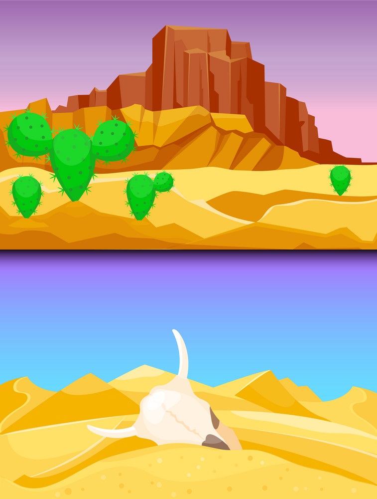 砂漠の山のイラスト イラスト