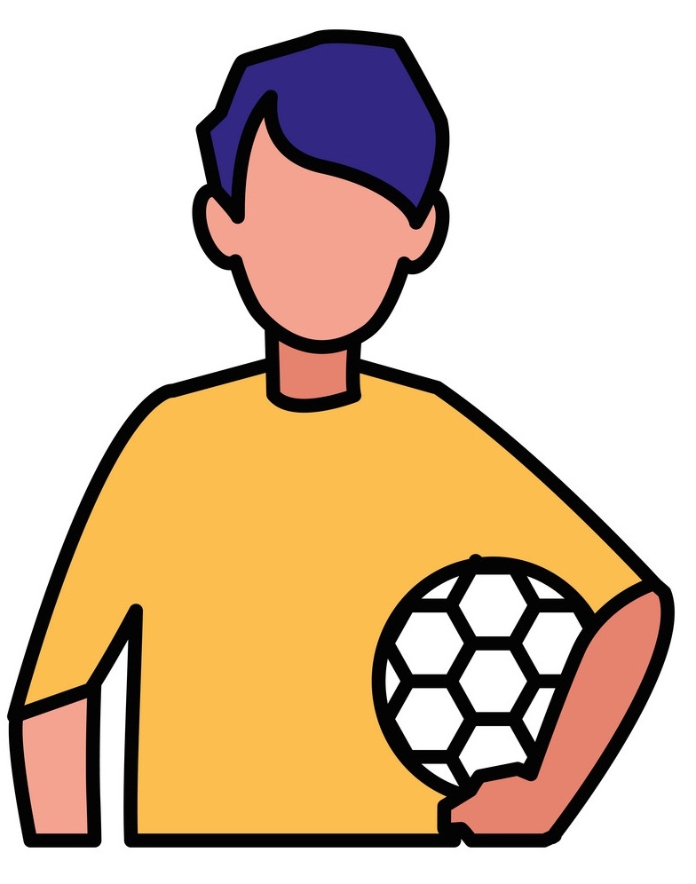 サッカー ボールのアイコン イラストを保持している人 イラスト
