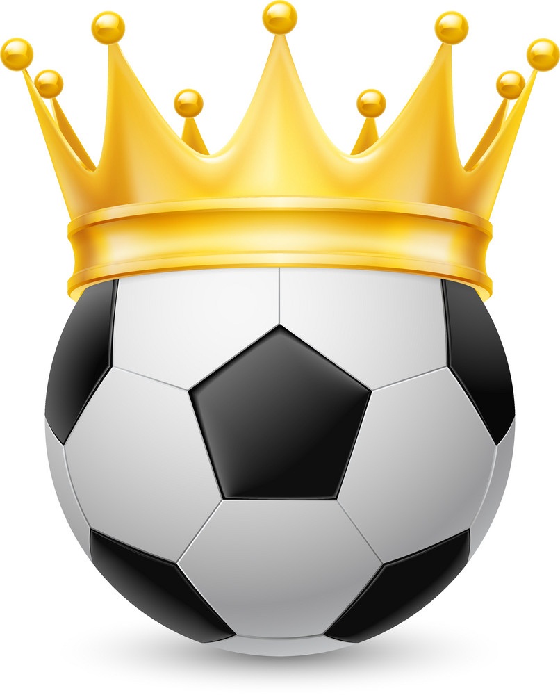 サッカーボールの王冠のイラスト イラスト