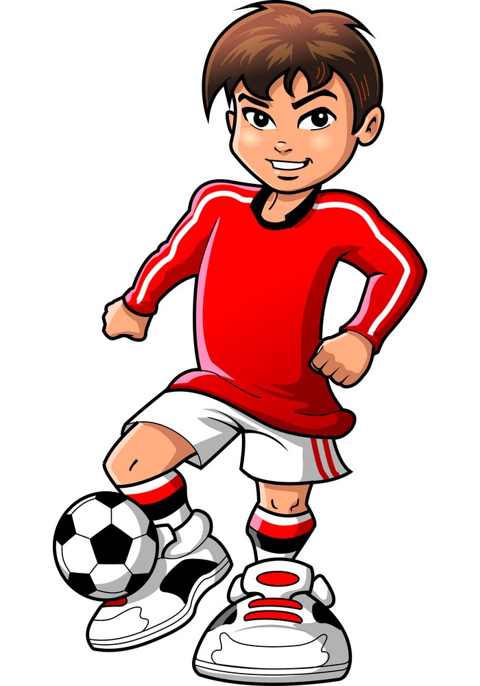 サッカー選手の十代の少年のイラスト イラスト