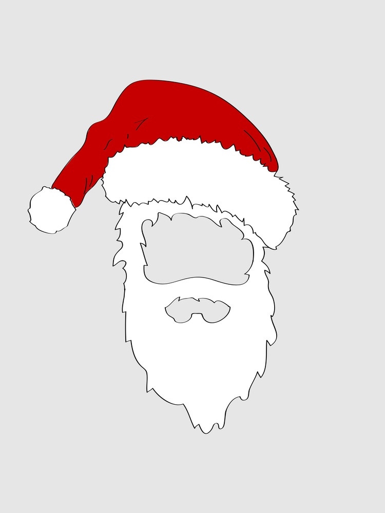 サンタの帽子とひげのイラスト イラスト