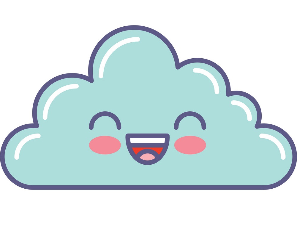 幸せなかわいい雲のイラスト イラスト