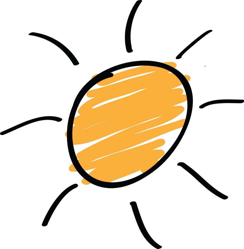 シンプルな太陽の描画イラスト イラスト