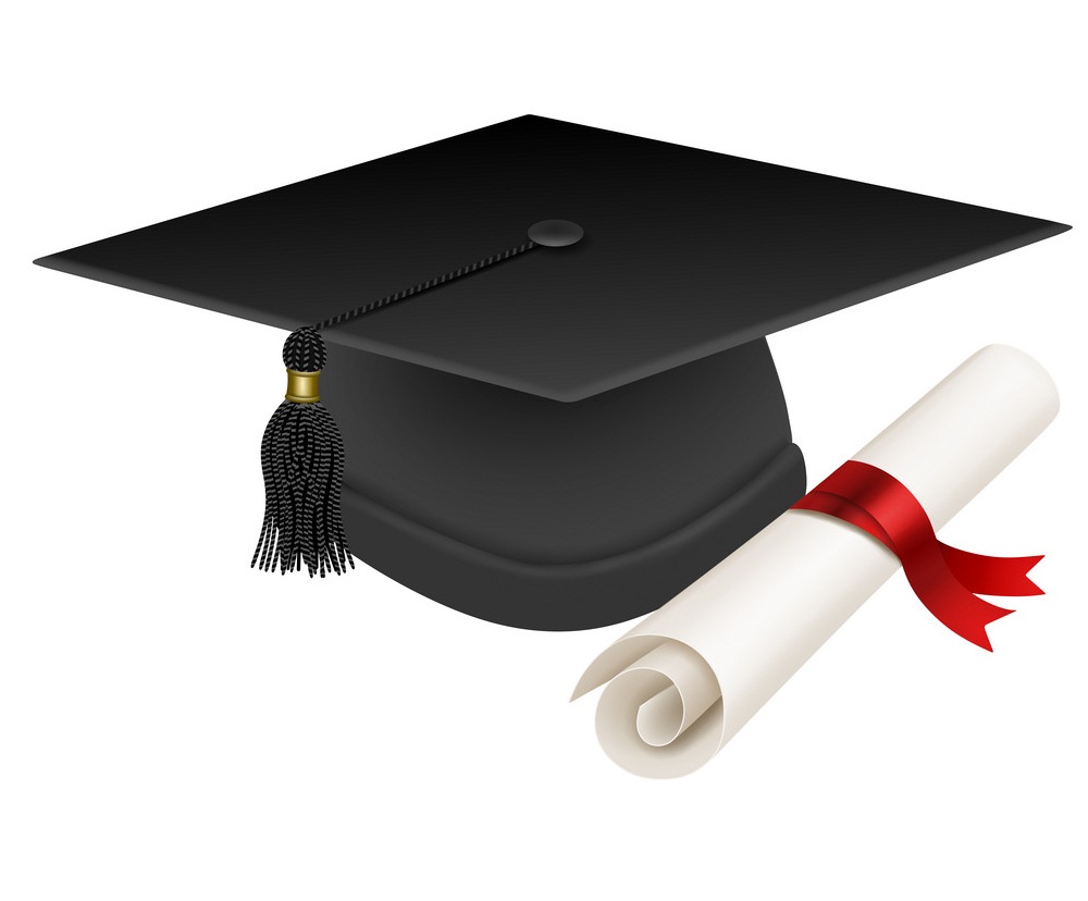 卒業証書と卒業帽のイラスト イラスト