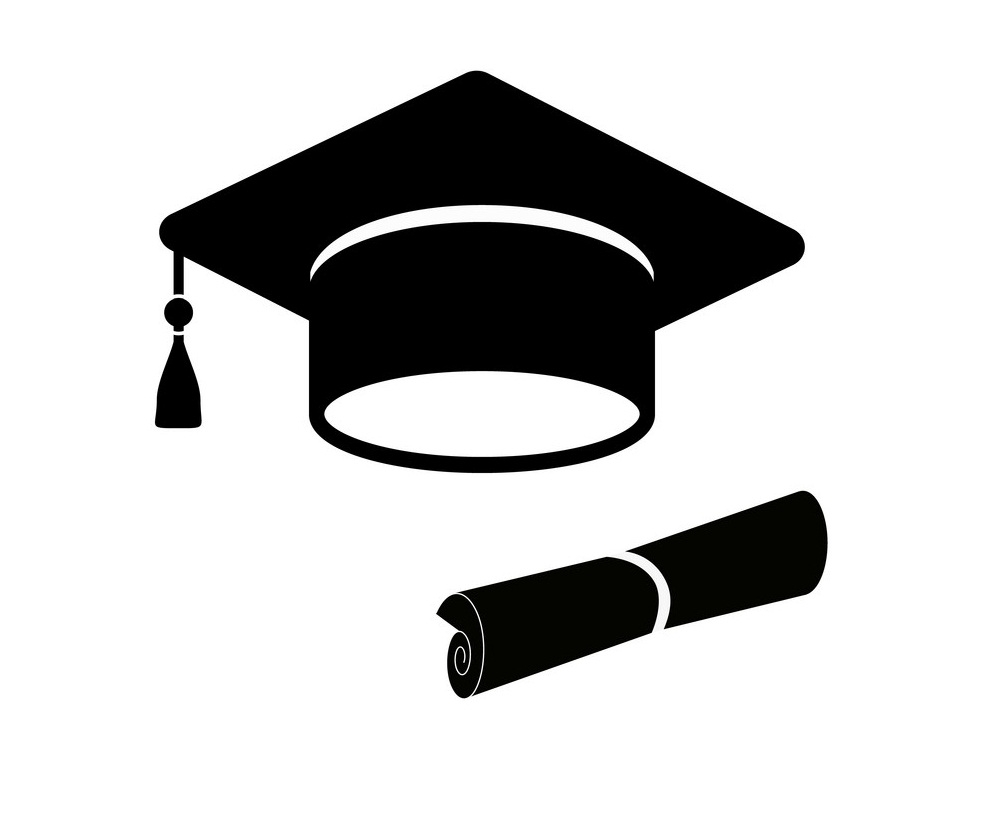 卒業証書付き卒業帽子のイラスト イラスト