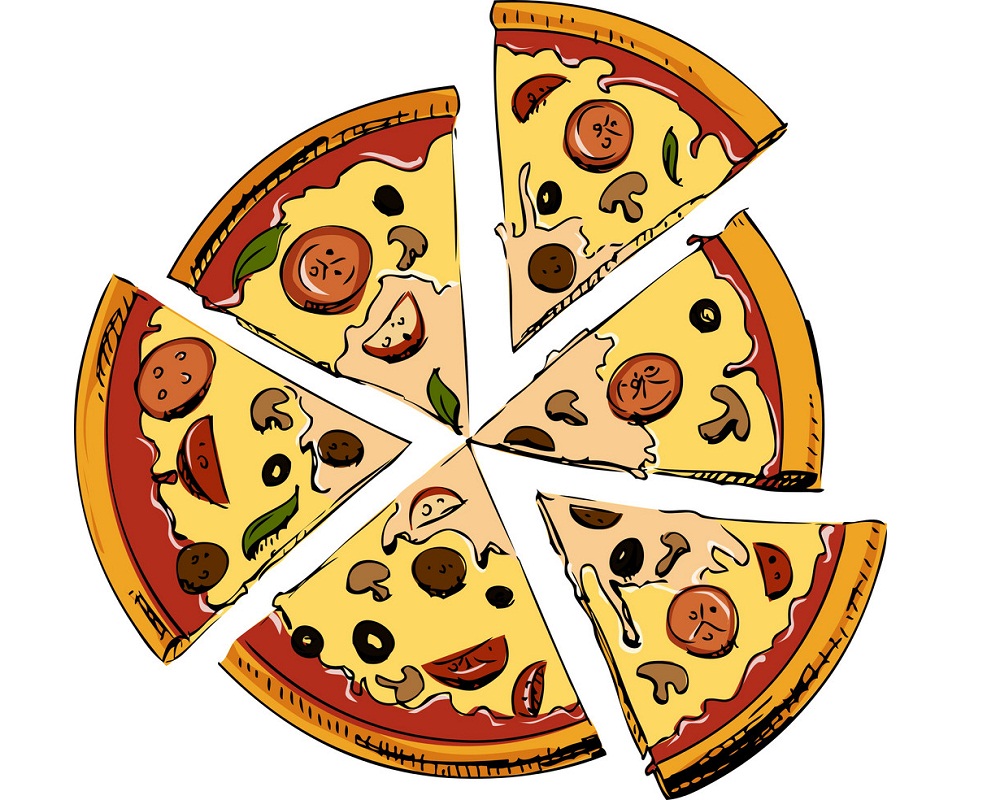 スライスしたピザのアイコンのイラスト イラスト