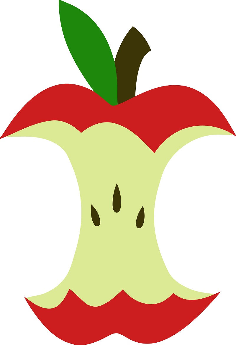 食べたリンゴのイラスト イラスト