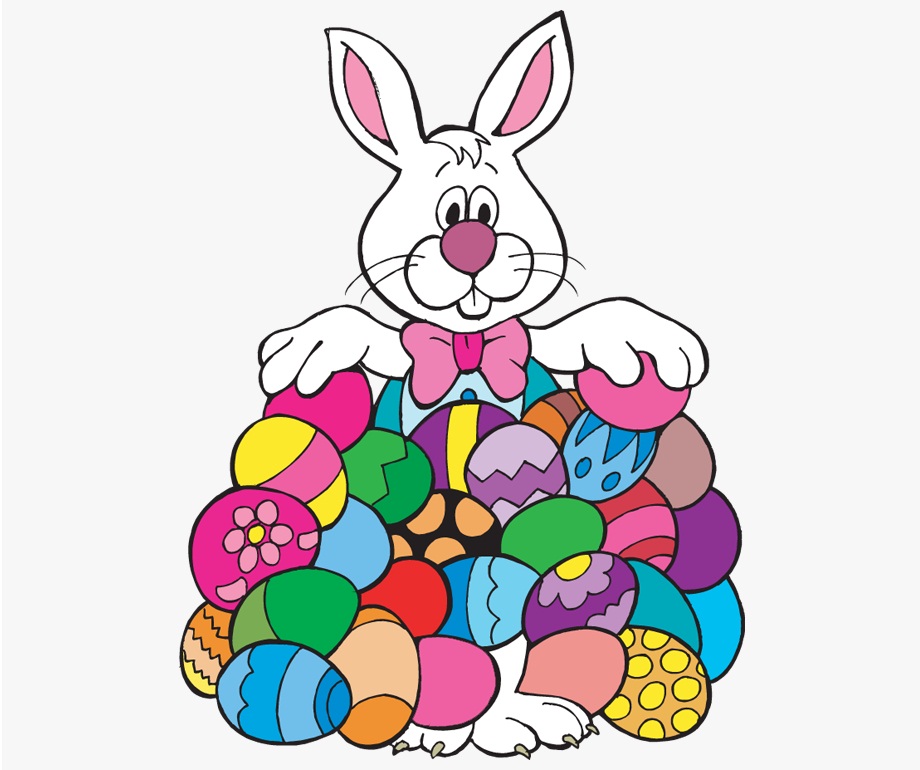 卵をたくさん持ったウサギのイラスト イラスト