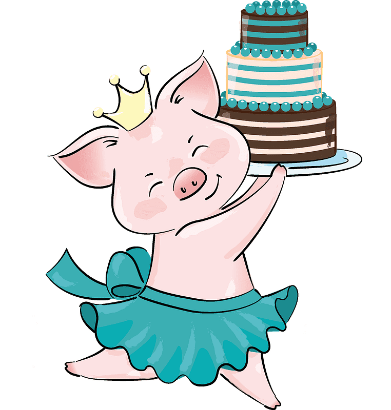 誕生日の豚のイラスト イラスト