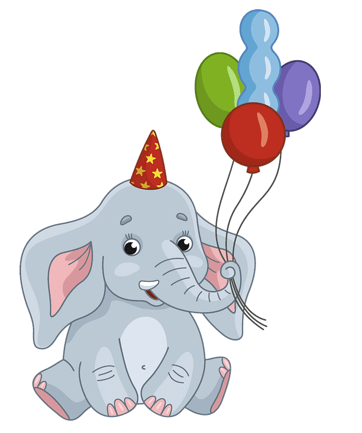 誕生日の象のイラスト イラスト
