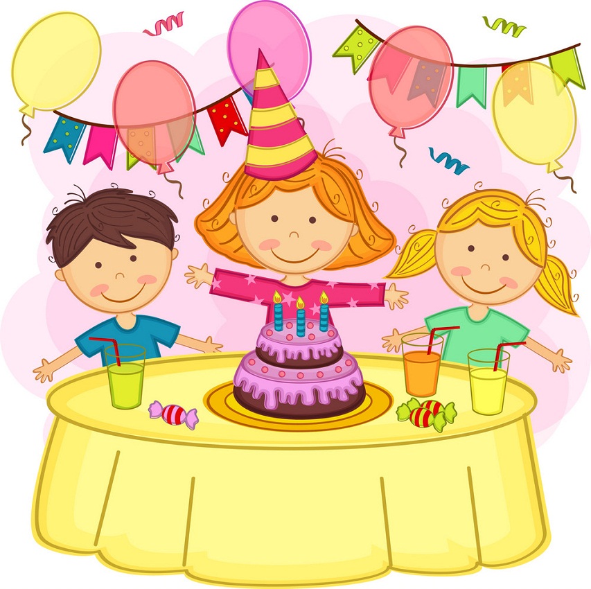 誕生日を祝う子供たちのイラスト イラスト