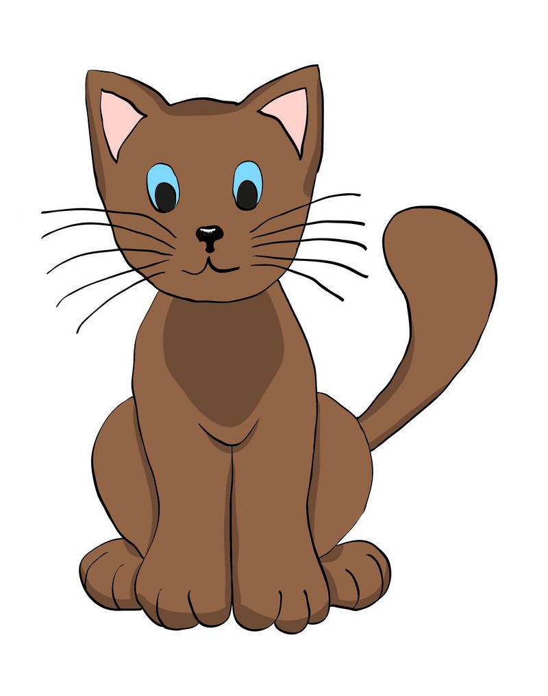 手描きの茶色の猫のイラスト イラスト