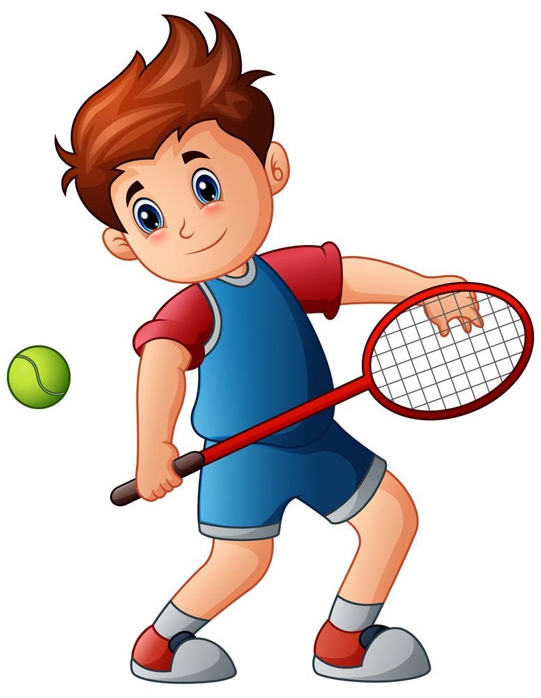 テニス選手の少年のイラスト