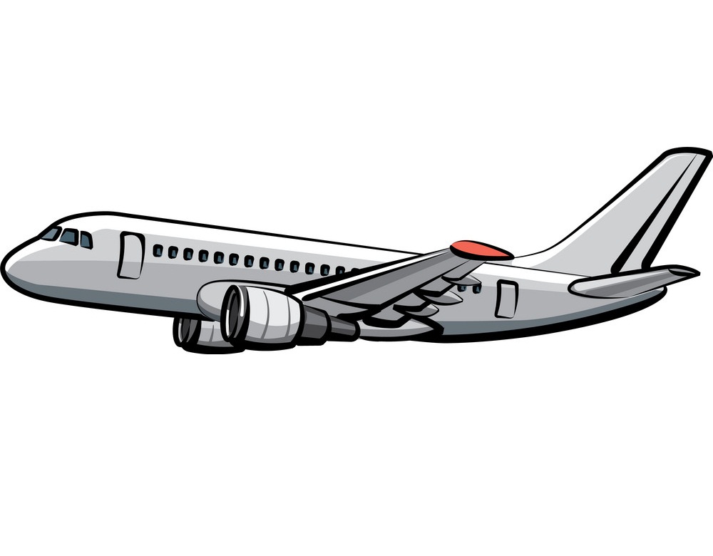飛んでいる旅客機のイラスト イラスト