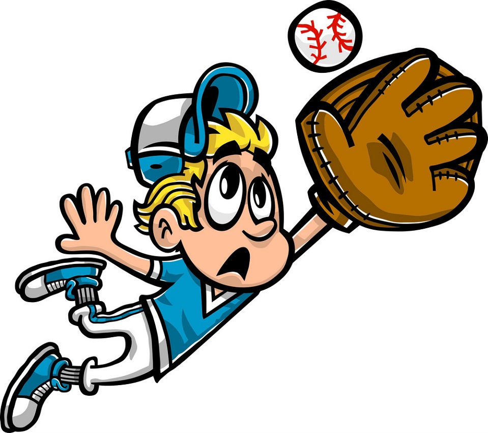 野球ボールをキャッチする少年のイラスト イラスト