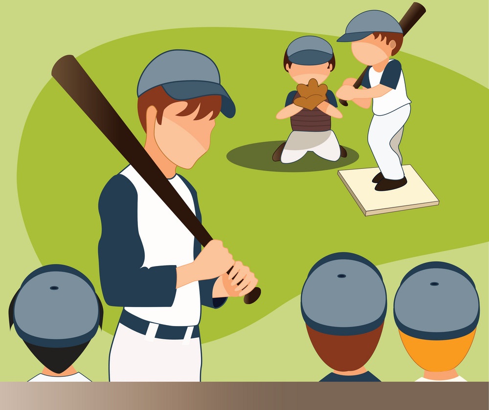 野球をする男の子のイラスト イラスト