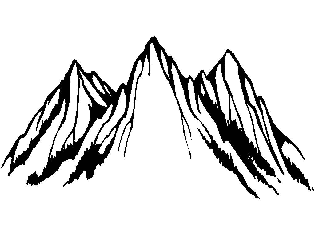 山のイラスト 白黒png イラスト
