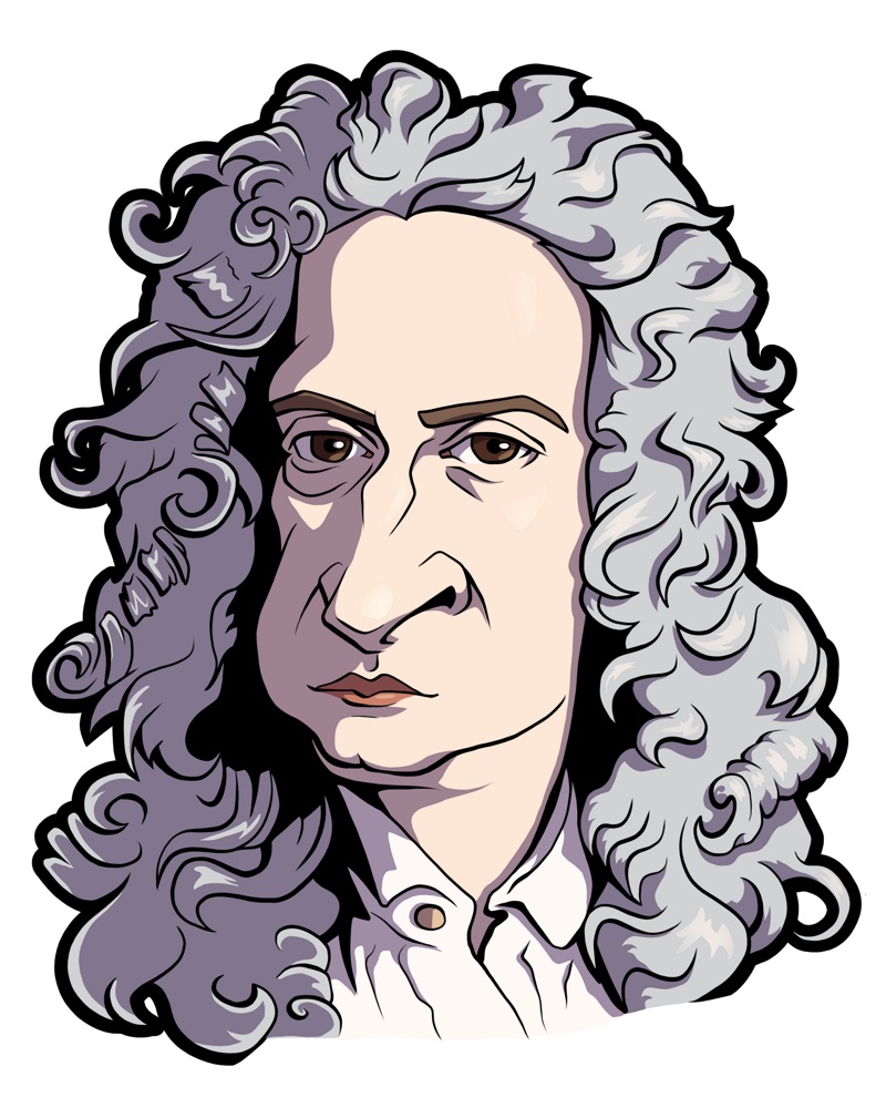 アイザック ニュートンの変な顔のイラスト イラスト