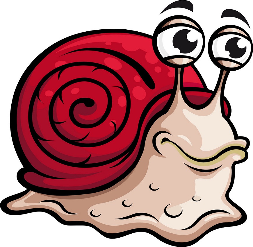赤い殻を持つカタツムリのイラスト イラスト