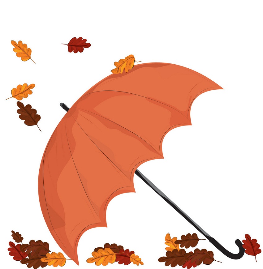 秋の傘のイラスト