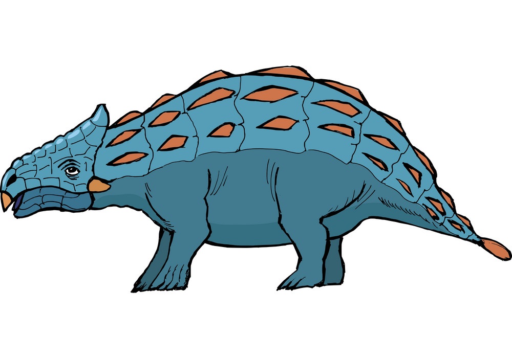 青いアンキロサウルス恐竜のイラスト イラスト