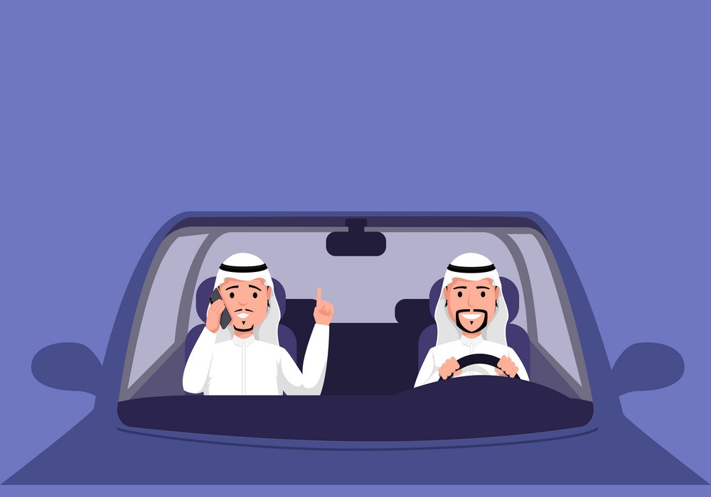 アラブ人が運転する イラスト