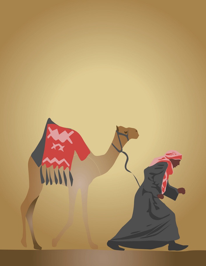 アラブとラクダのイラスト