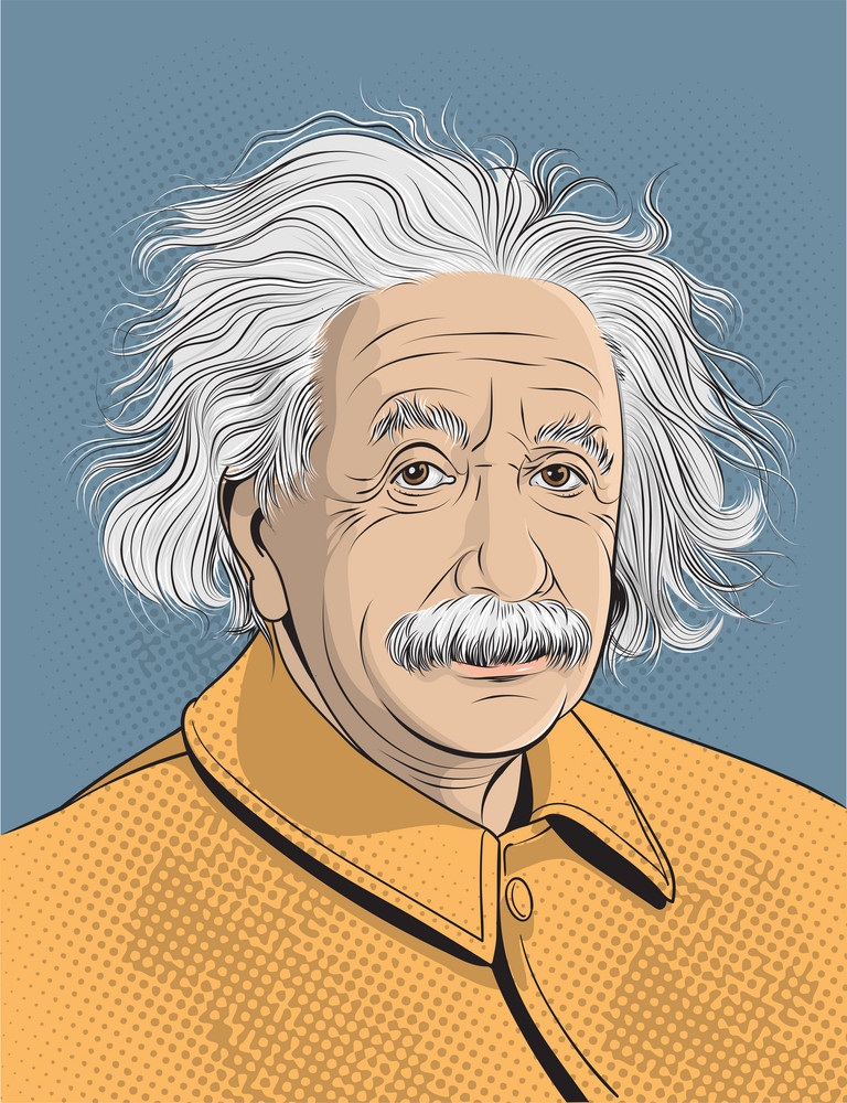 アルバート・アインシュタインの肖像画イラスト イラスト
