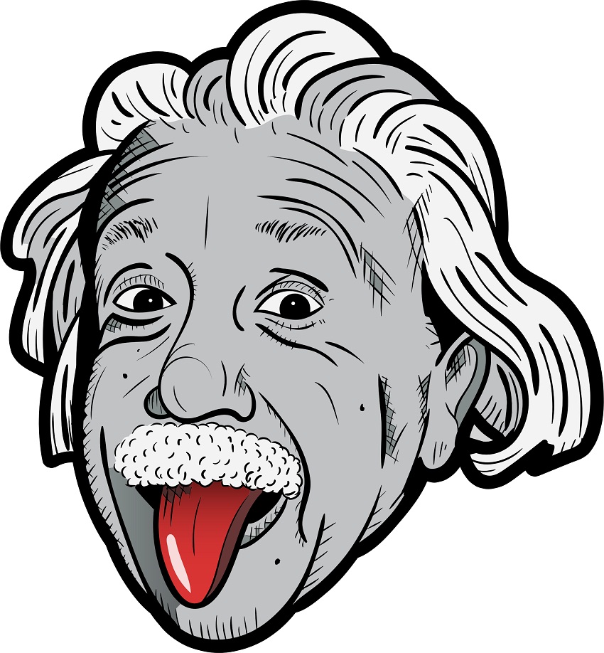 アルバート・アインシュタインの有名な顔のイラスト イラスト