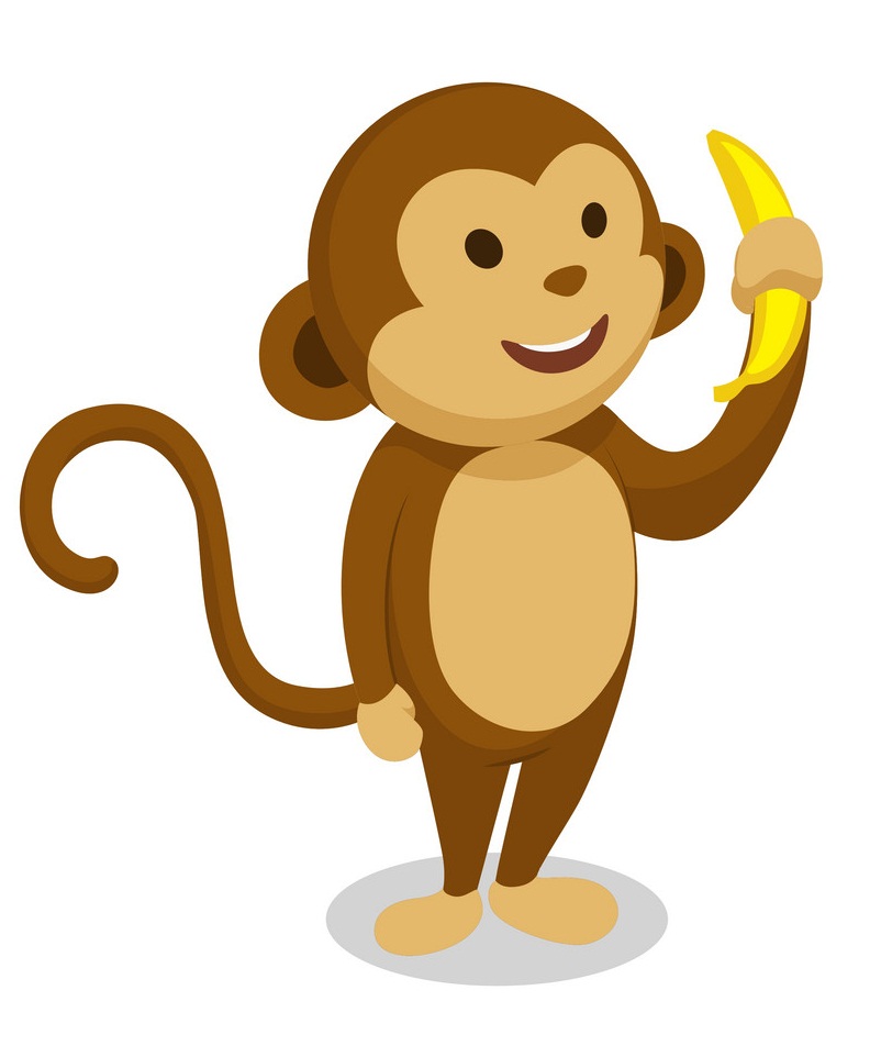 バナナを持った猿のイラスト イラスト