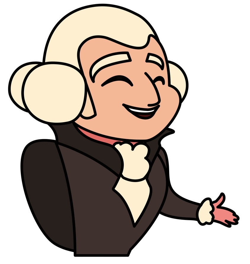笑顔のジョージ・ワシントンのイラスト