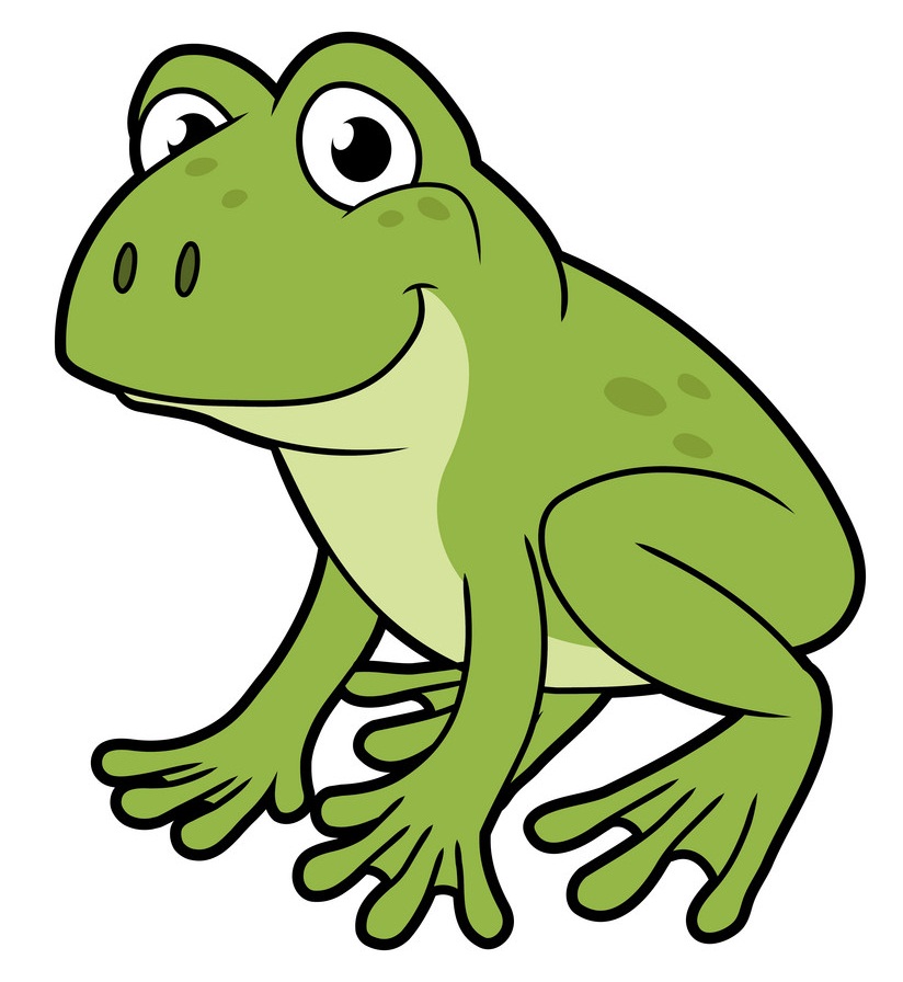 笑顔の緑のカエルのイラスト イラスト