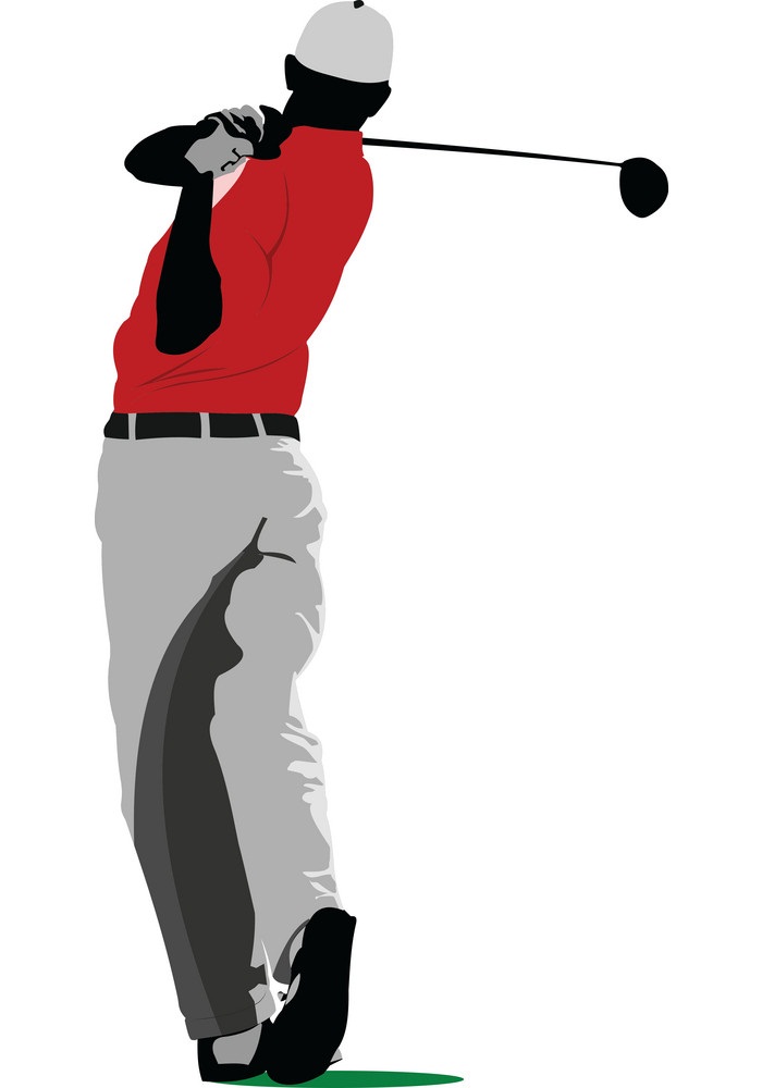 ゴルファーのアイコンのイラスト イラスト