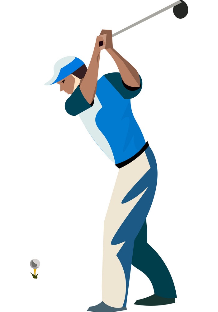 ゴルフをしている男性のアイコンのイラスト